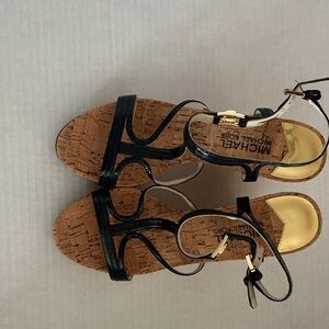 Michael Kors Black and Gold Sandals